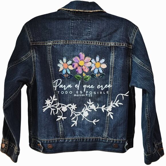 Para El Que Cree Todo Es Posible Custom Upcycled Vintage Levi's Jean Jacket, S - Picture 5 of 5